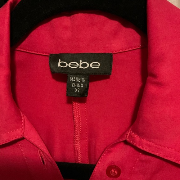 bebe Hot Pink Button Down Romper - Picture 5 of 7